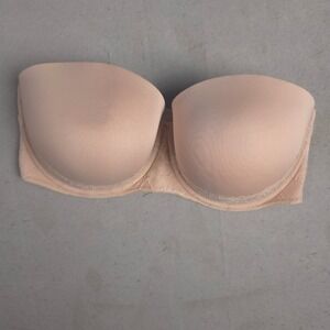 Torrid Curve‎ 40H Push Up Strapless Bra Beige Lace Trim